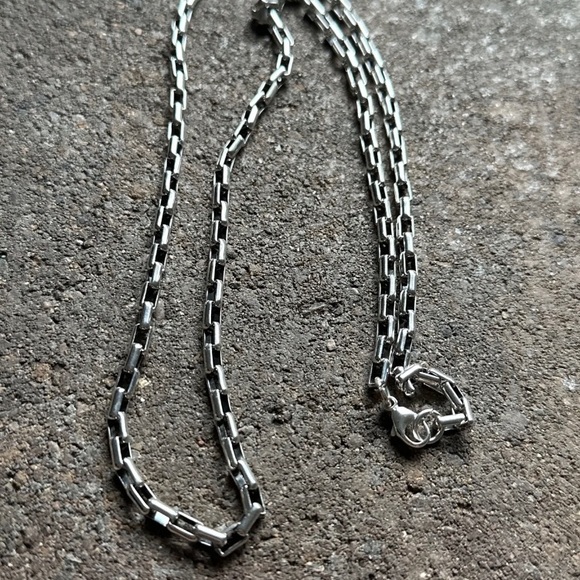 Mens Sterling Silver Link Chain Necklace 24 Inch - Picture 5 of 12